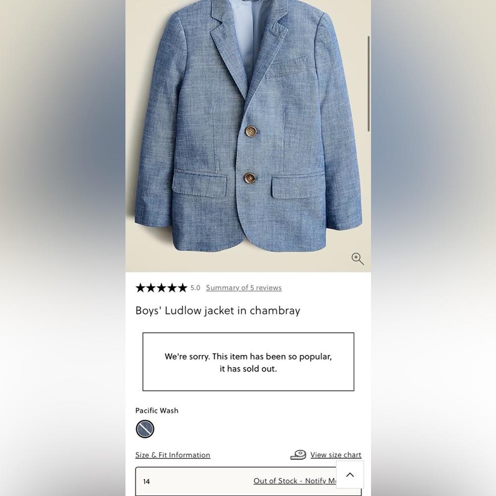 J. Crew Kids' Chambray Blazer and Pants